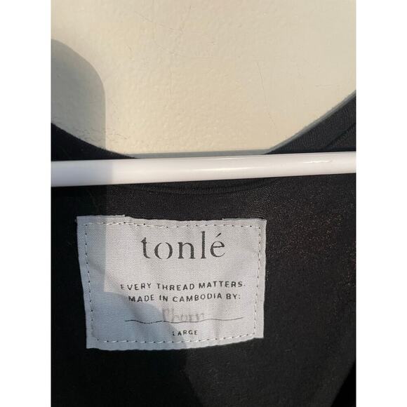 Tonlé Lotus Wrap Dress in Black Ethically Made - Picture 10 of 11